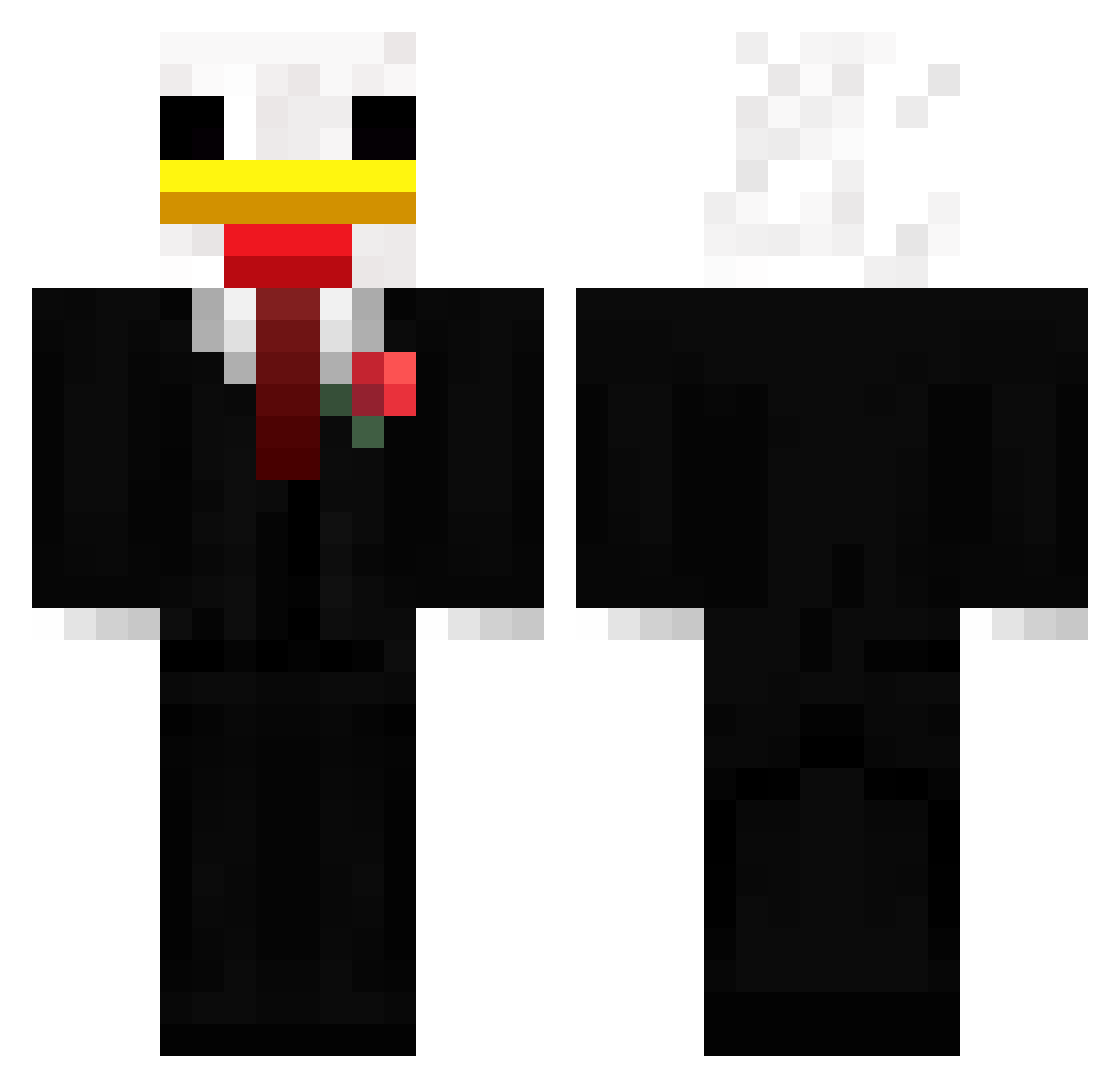 ch1ck3m Minecraft skin, front and back view