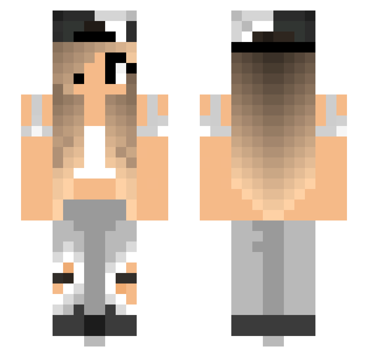 lolAyden Minecraft skin, front and back view