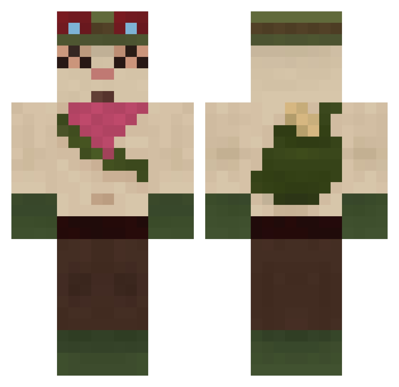 Pseudoephedrine Minecraft skin, front and back view