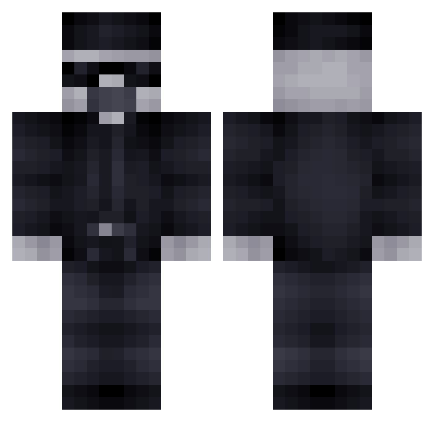 charliew Minecraft skin, front and back view