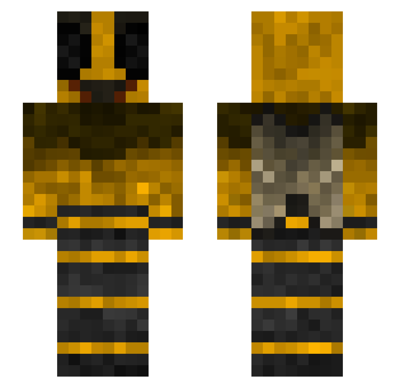 Unwelcome Minecraft skin, front and back view