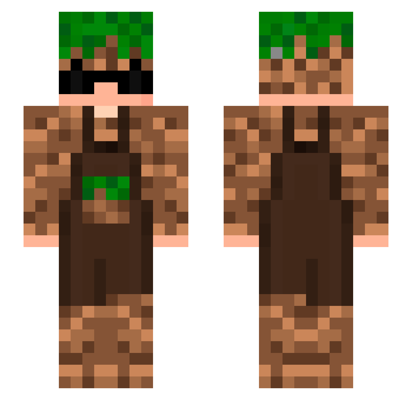 Noratsu Minecraft skin, front and back view