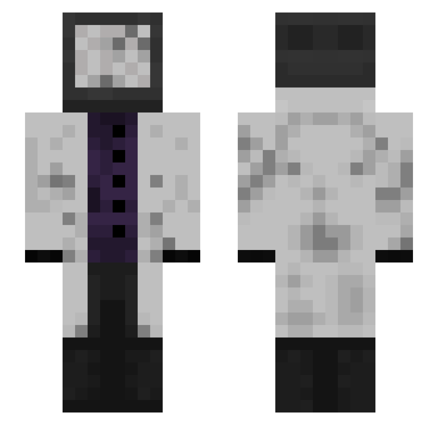 Servixon Minecraft skin, front and back view