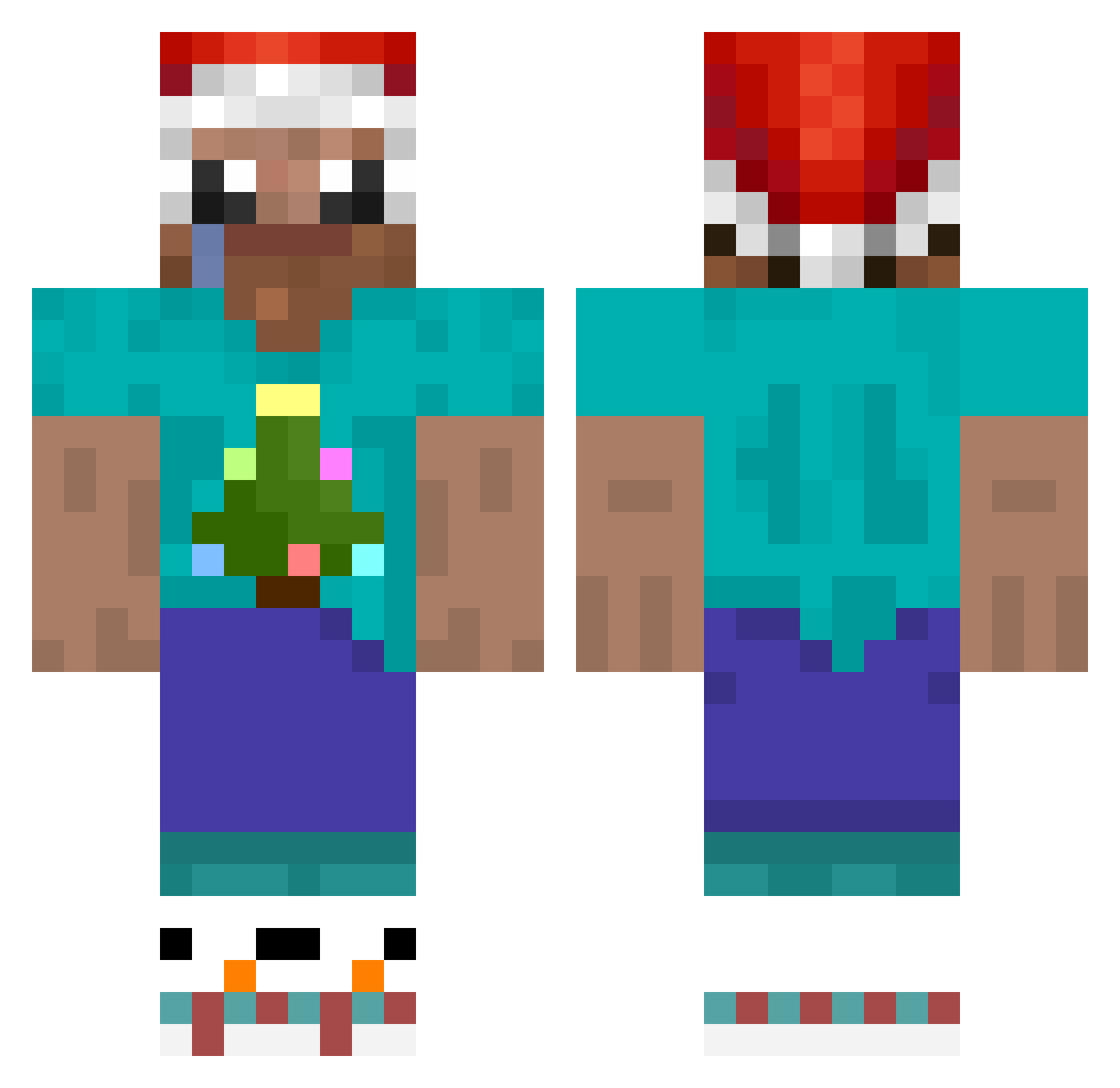 notqics Minecraft skin, front and back view