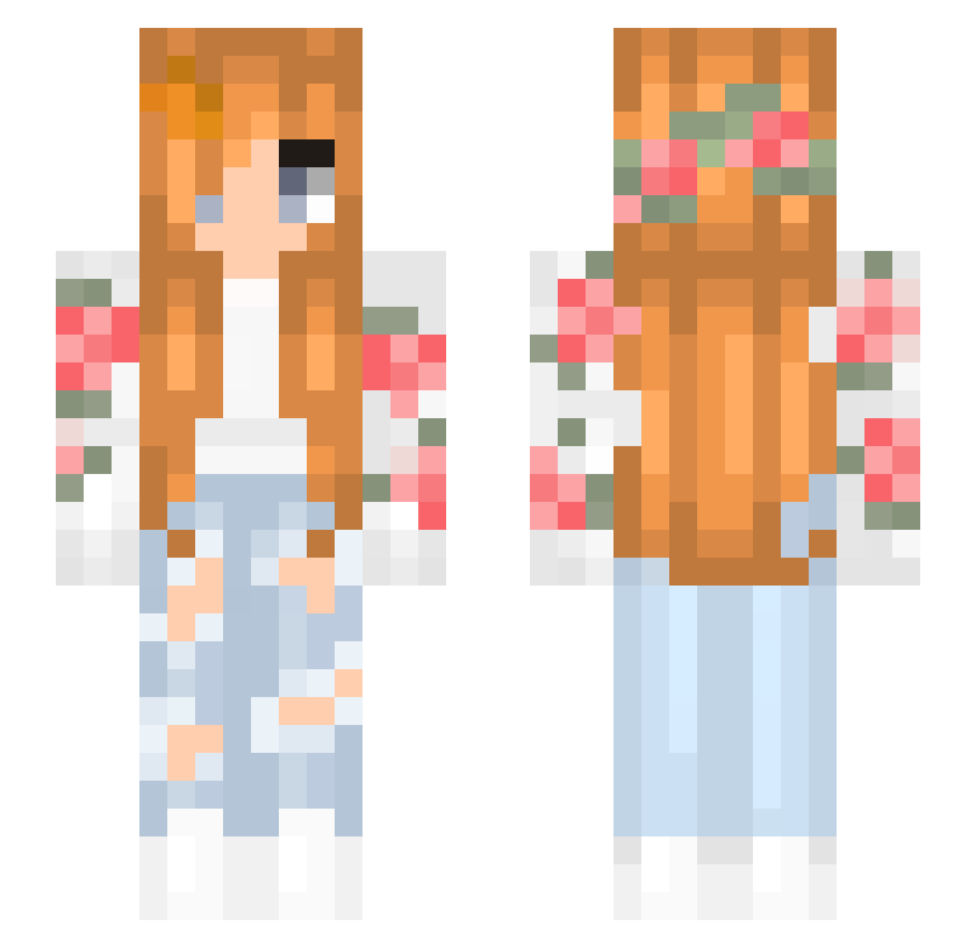 sunflower2405 Minecraft skin, front and back view