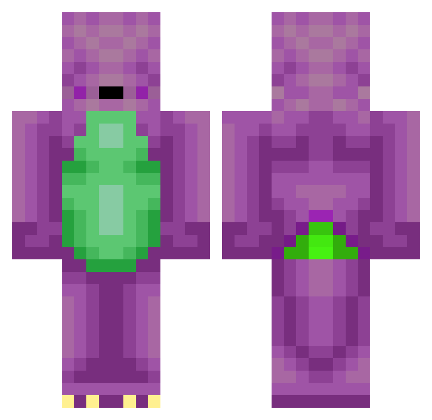 Abrade Minecraft skin, front and back view