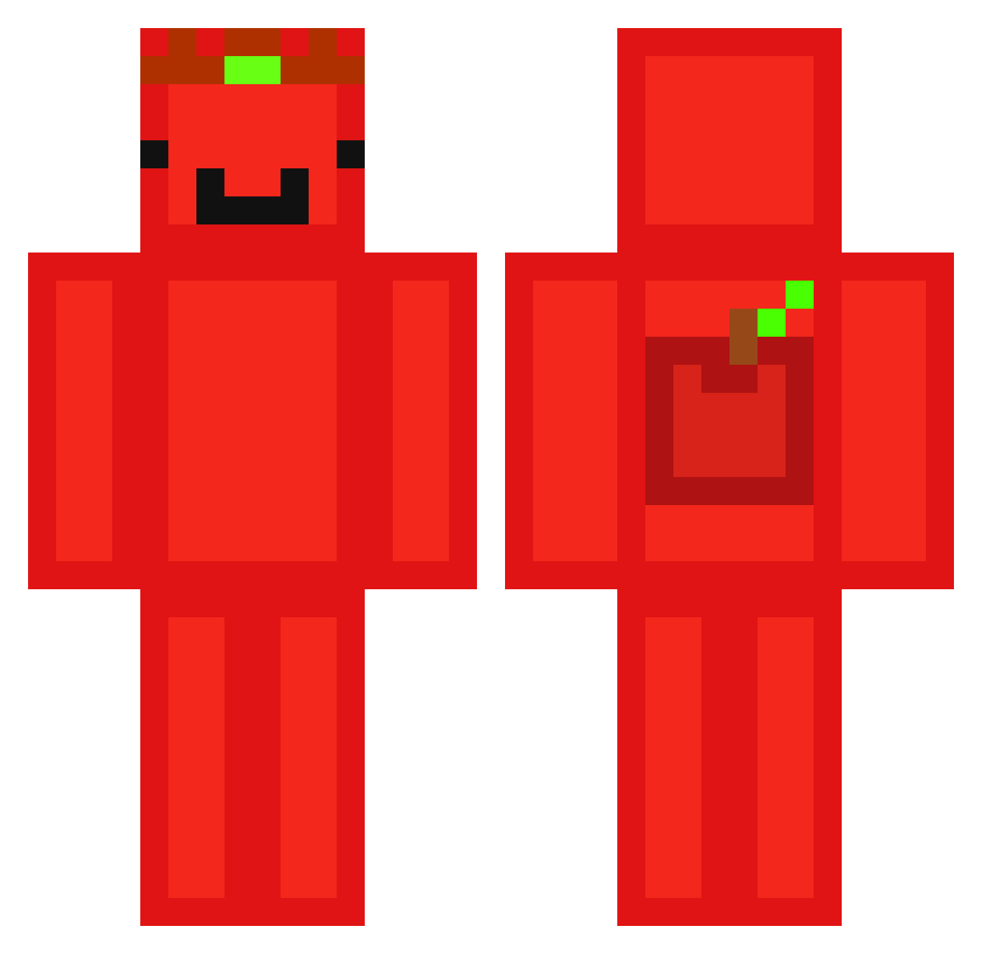 plebbabble Minecraft skin, front and back view