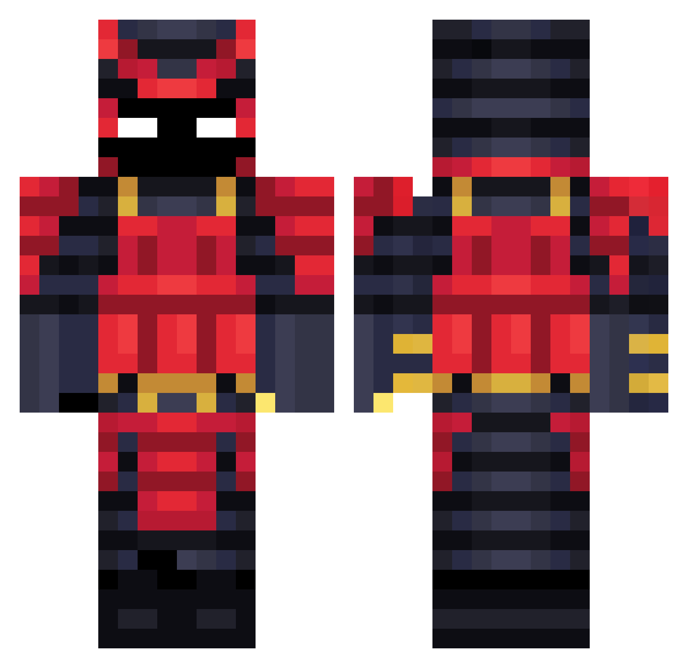 0krip Minecraft skin, front and back view