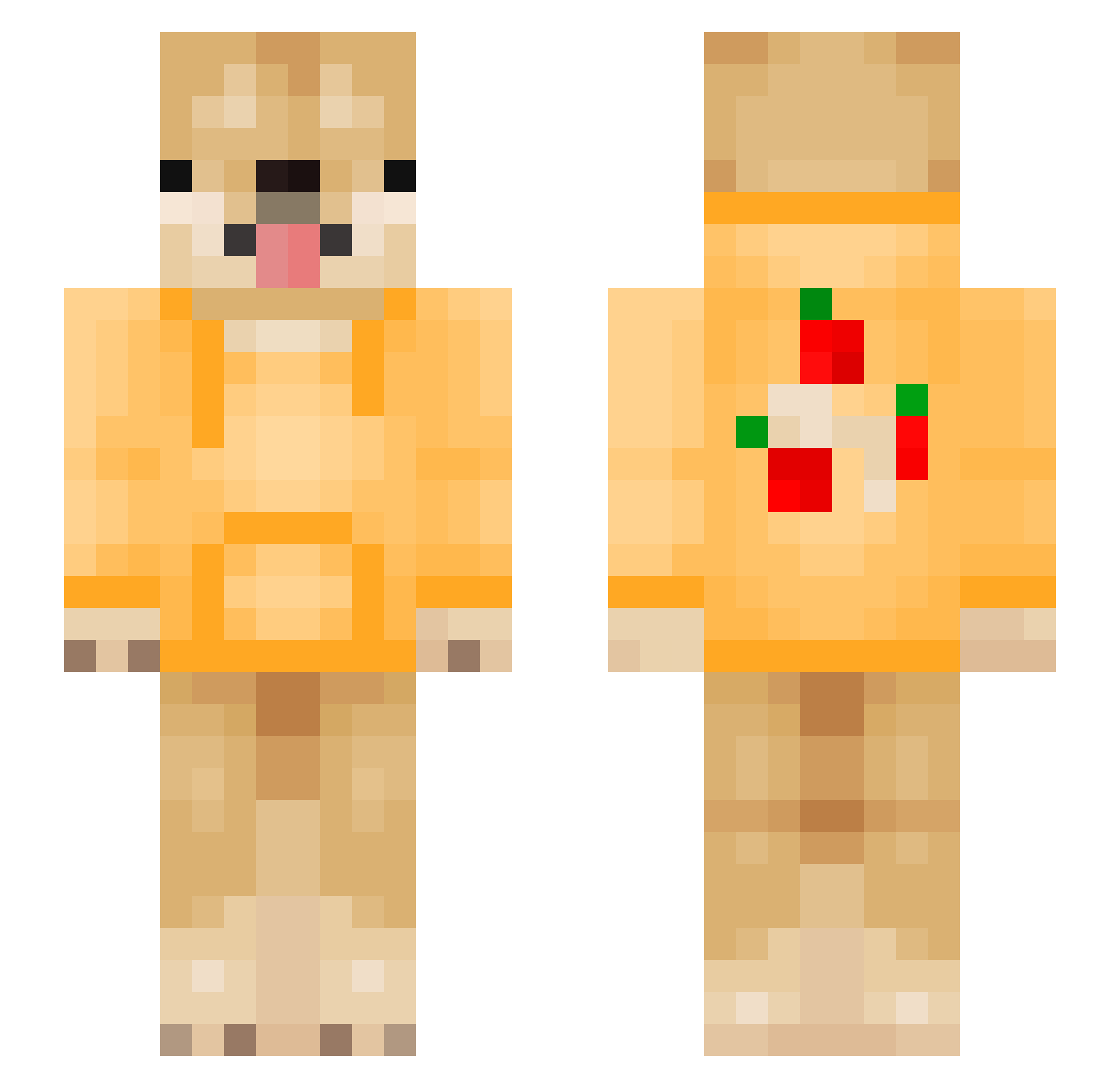 LoveKittysDog Minecraft skin, front and back view
