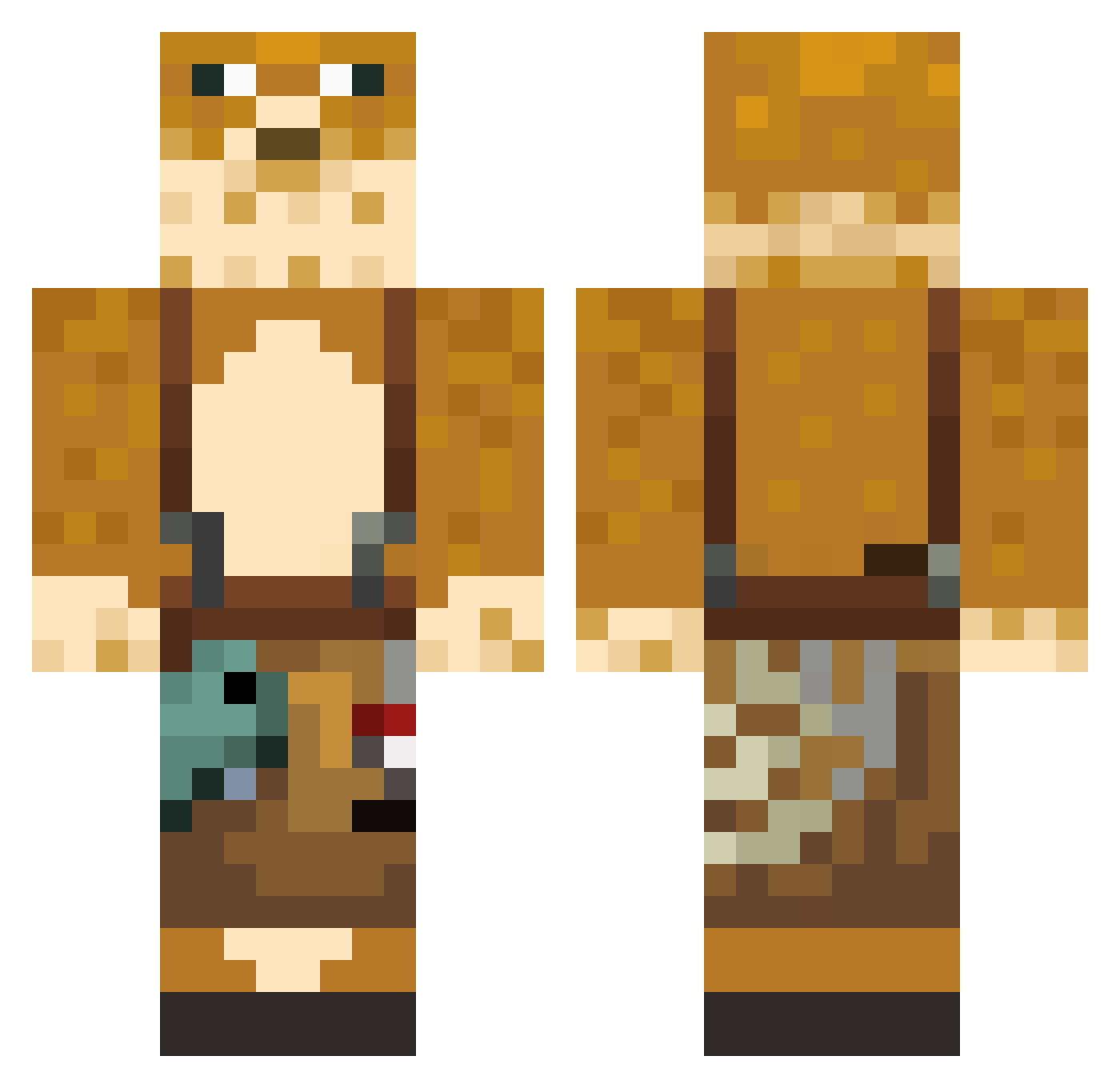 Pizzabox_10 Minecraft skin, front and back view