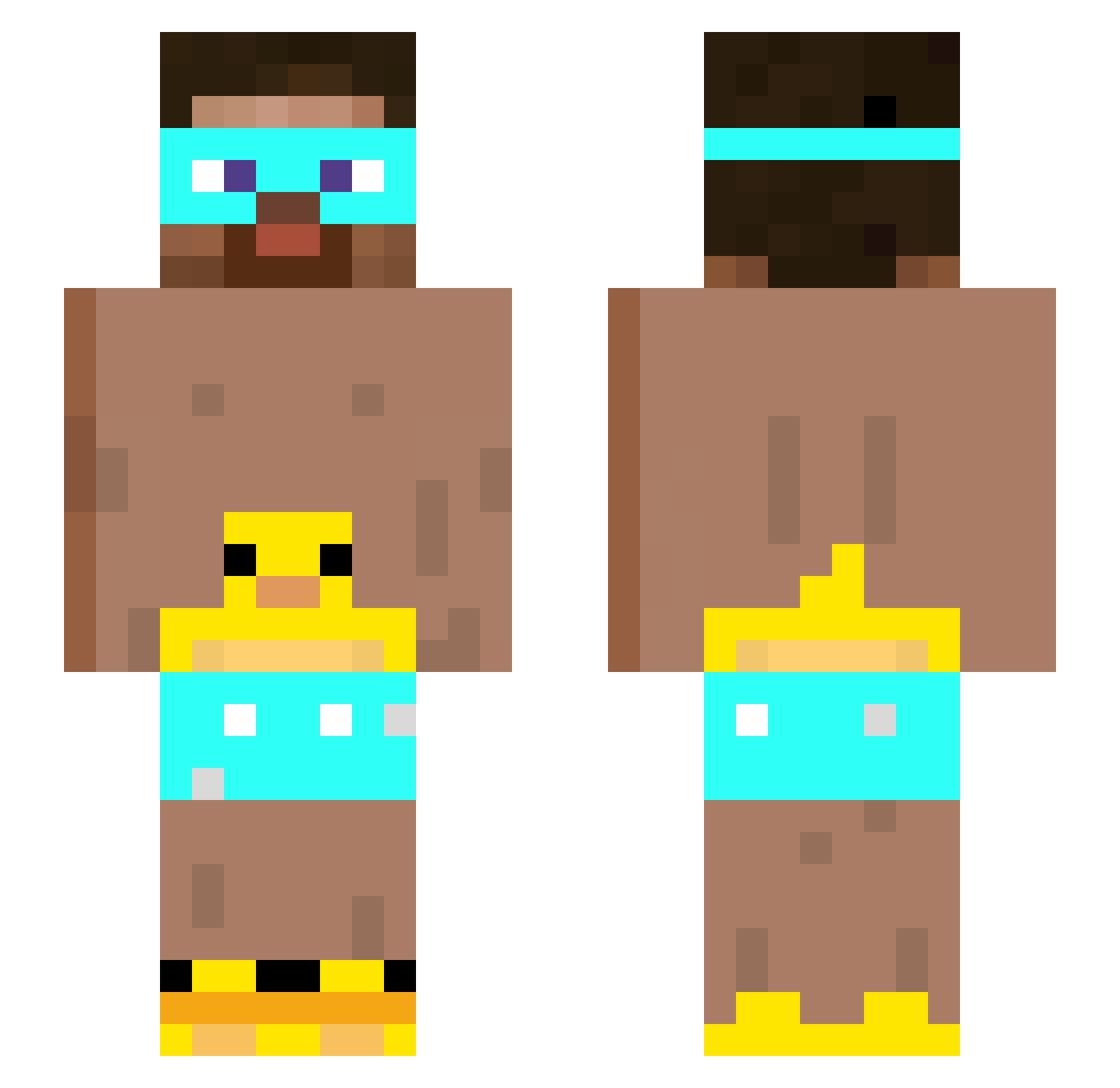 FlawlessMango716 Minecraft skin, front and back view