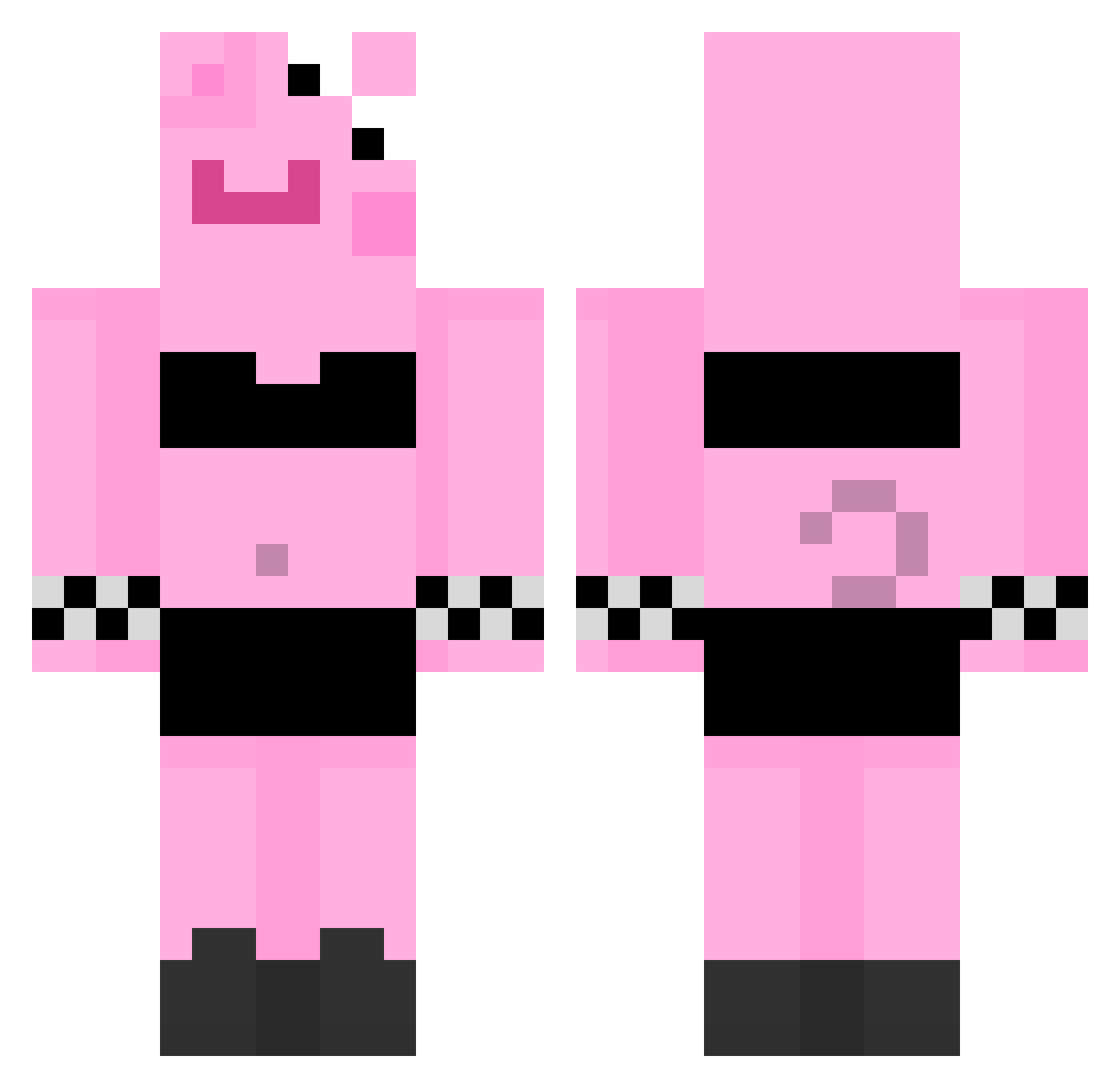 Exp1redNutella Minecraft skin, front and back view
