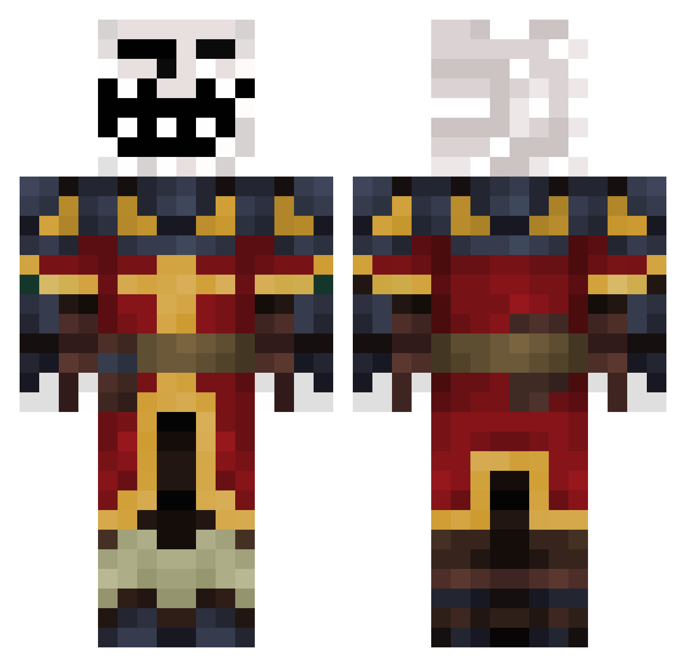 snackman1 Minecraft skin, front and back view