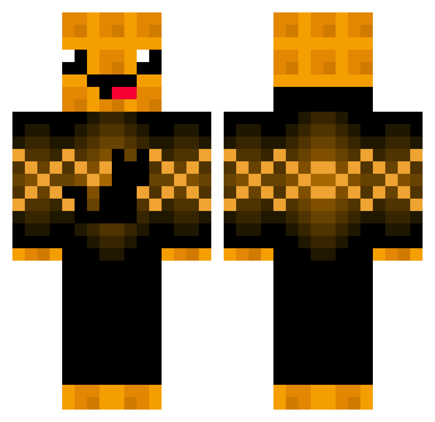 Waffels_3k Minecraft skin, front and back view