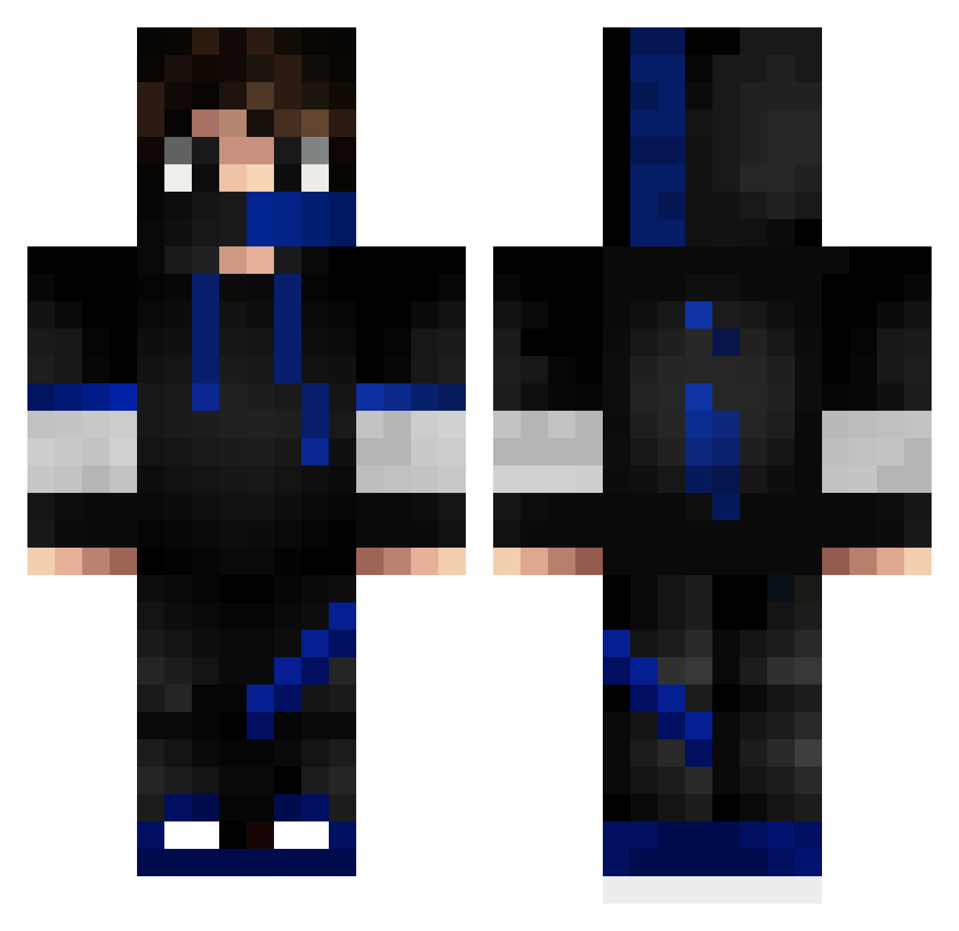 xUnZIadX_ Minecraft skin, front and back view