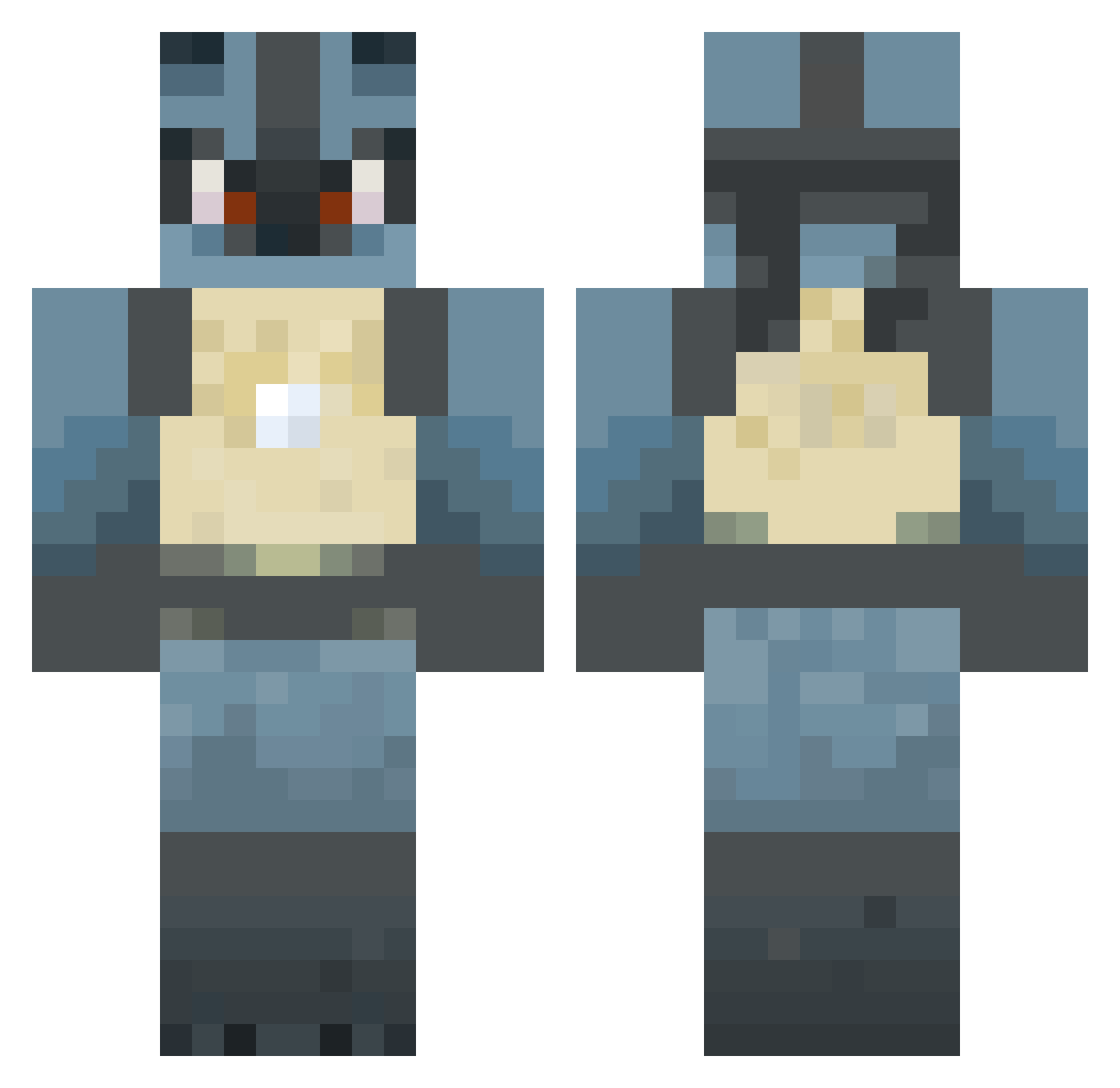 ImBooSnoob Minecraft skin, front and back view