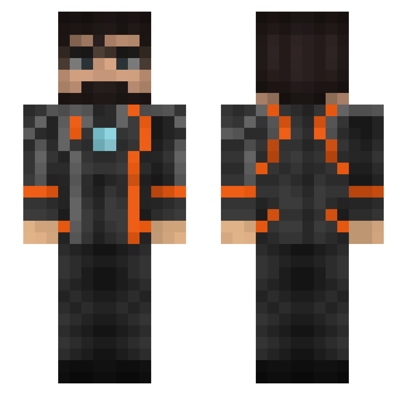 7Black_Night7 Minecraft skin, front and back view