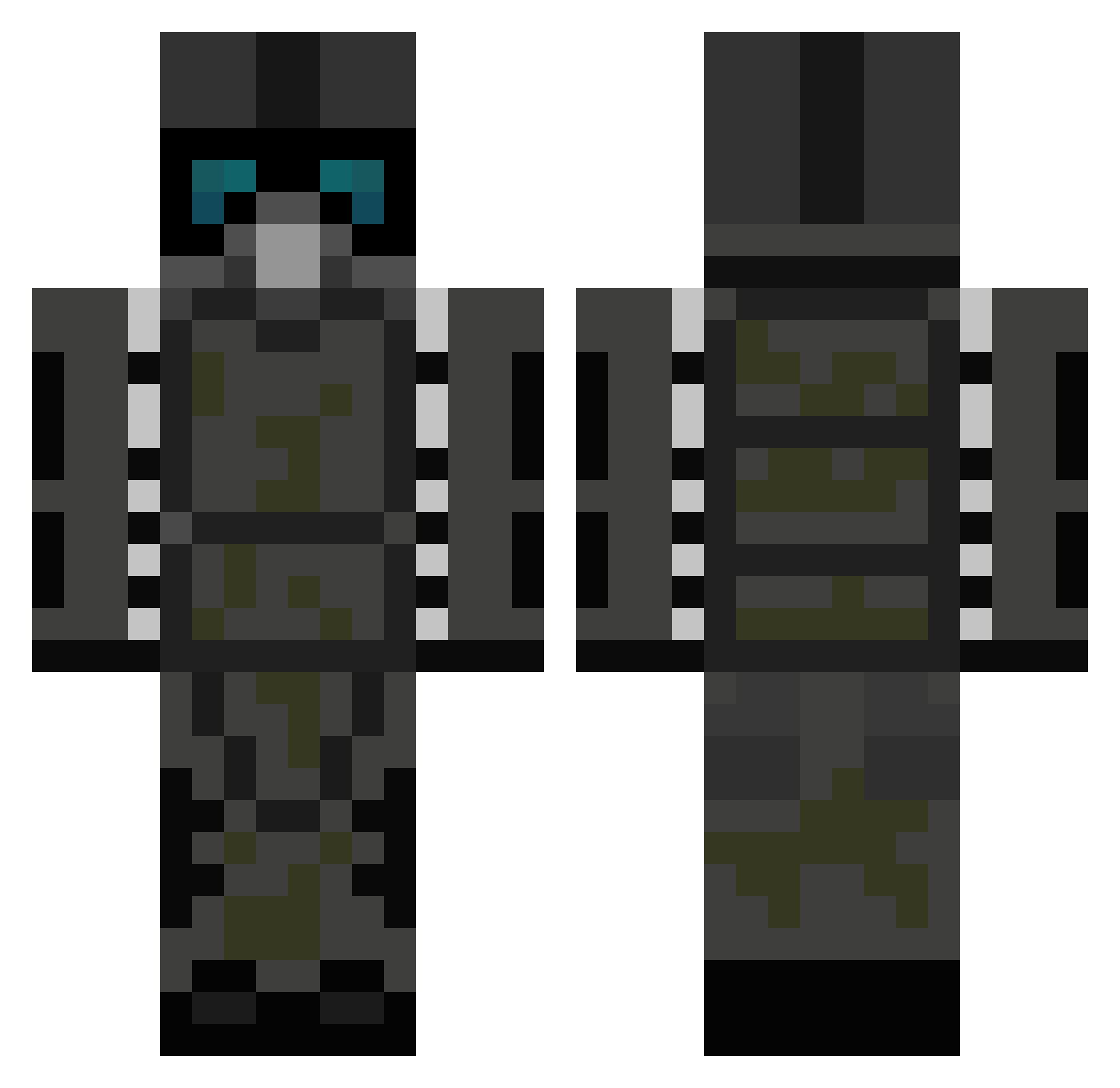 Eating Minecraft skin, front and back view