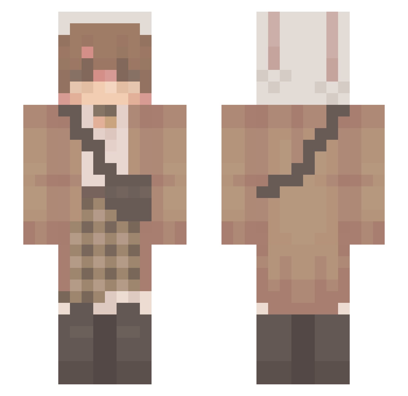 Overfell Minecraft skin, front and back view
