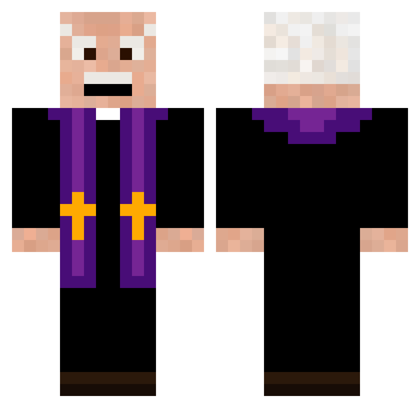 Merhi Minecraft skin, front and back view
