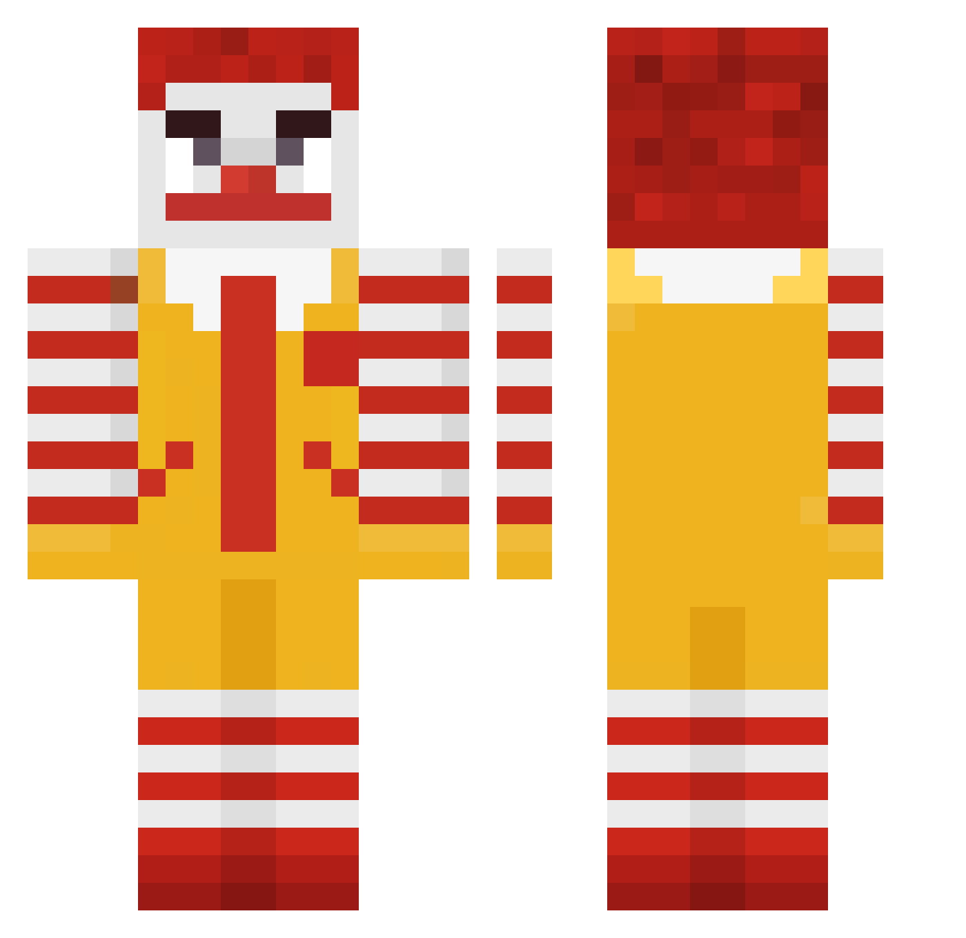 SturJack Minecraft skin, front and back view