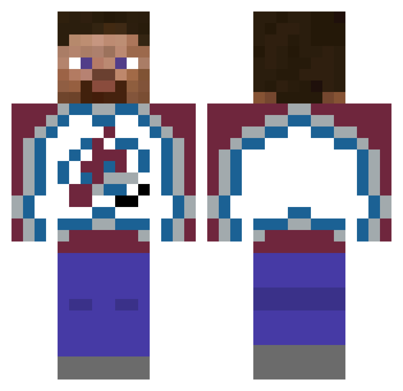 OreoCain112 Minecraft skin, front and back view
