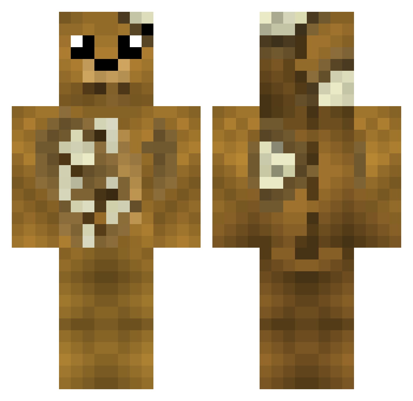 honeyberr Minecraft skin, front and back view