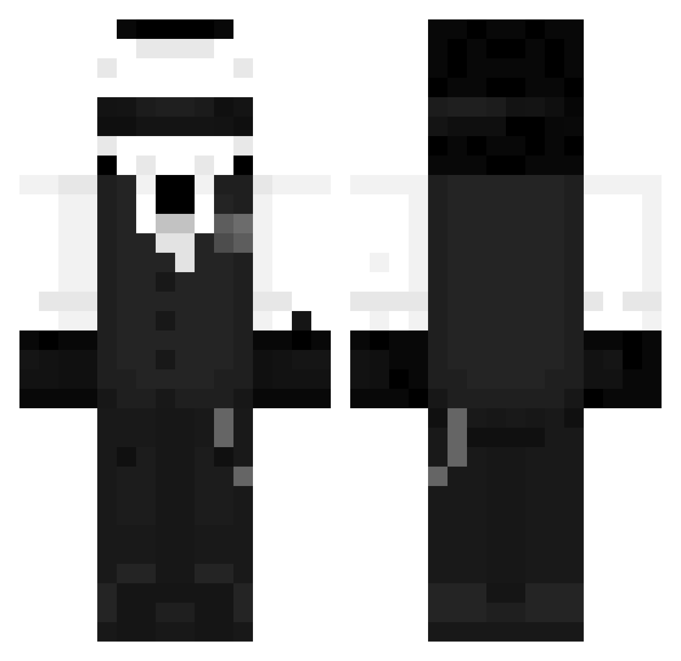 Vorxz Minecraft skin, front and back view
