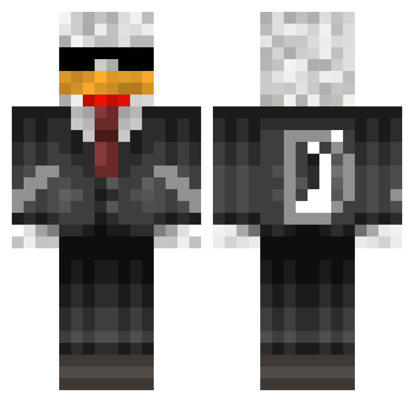 Gangster_Captain Minecraft skin, front and back view