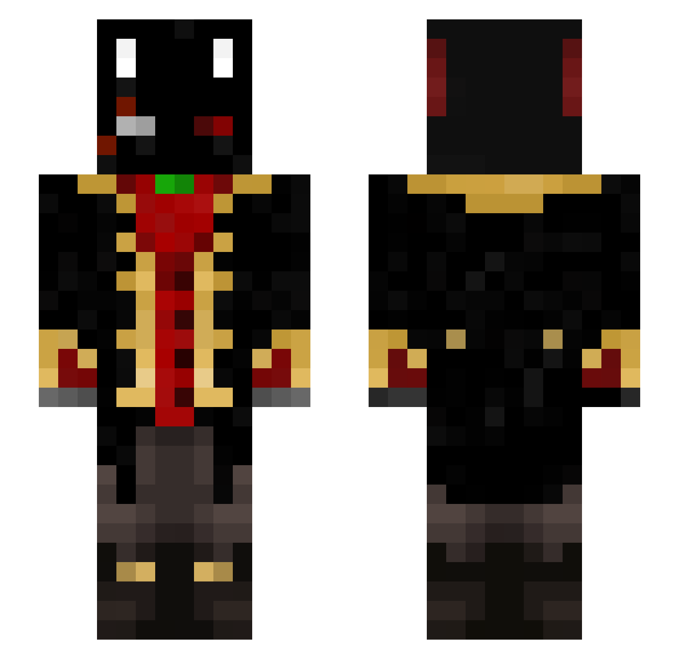 Suresto Minecraft skin, front and back view