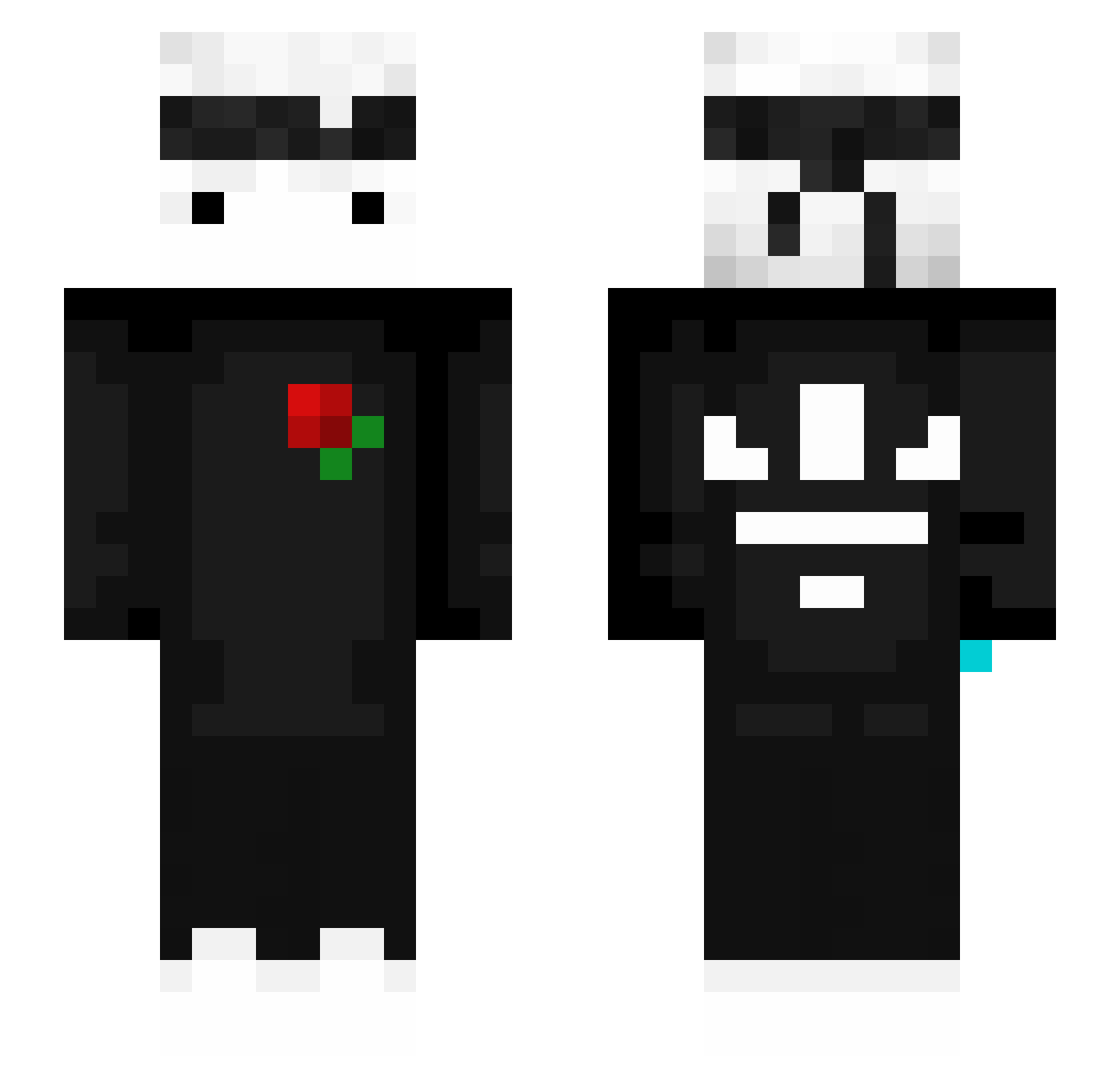 CallMeVino Minecraft skin, front and back view