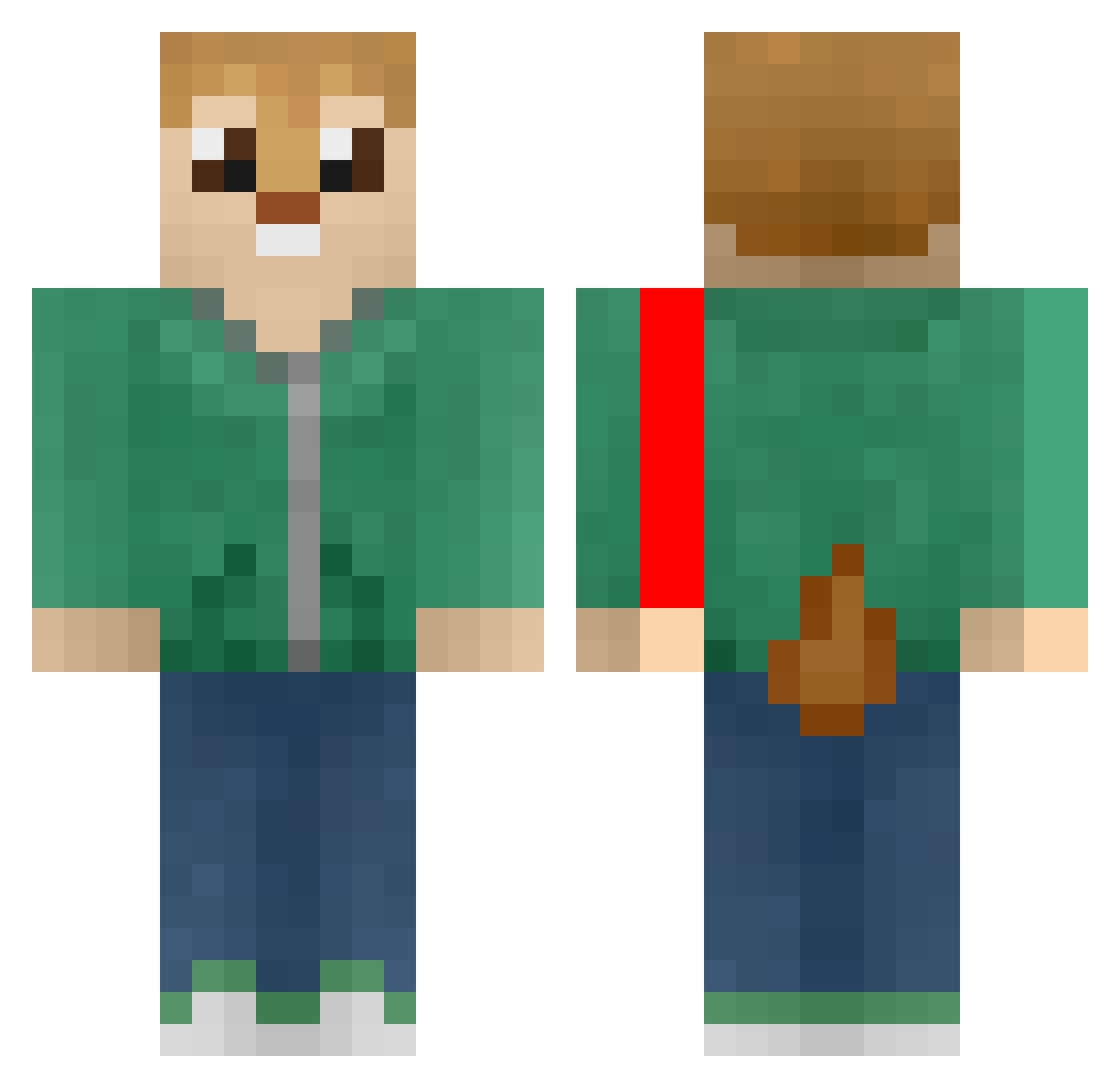 LinnGamear123 Minecraft skin, front and back view