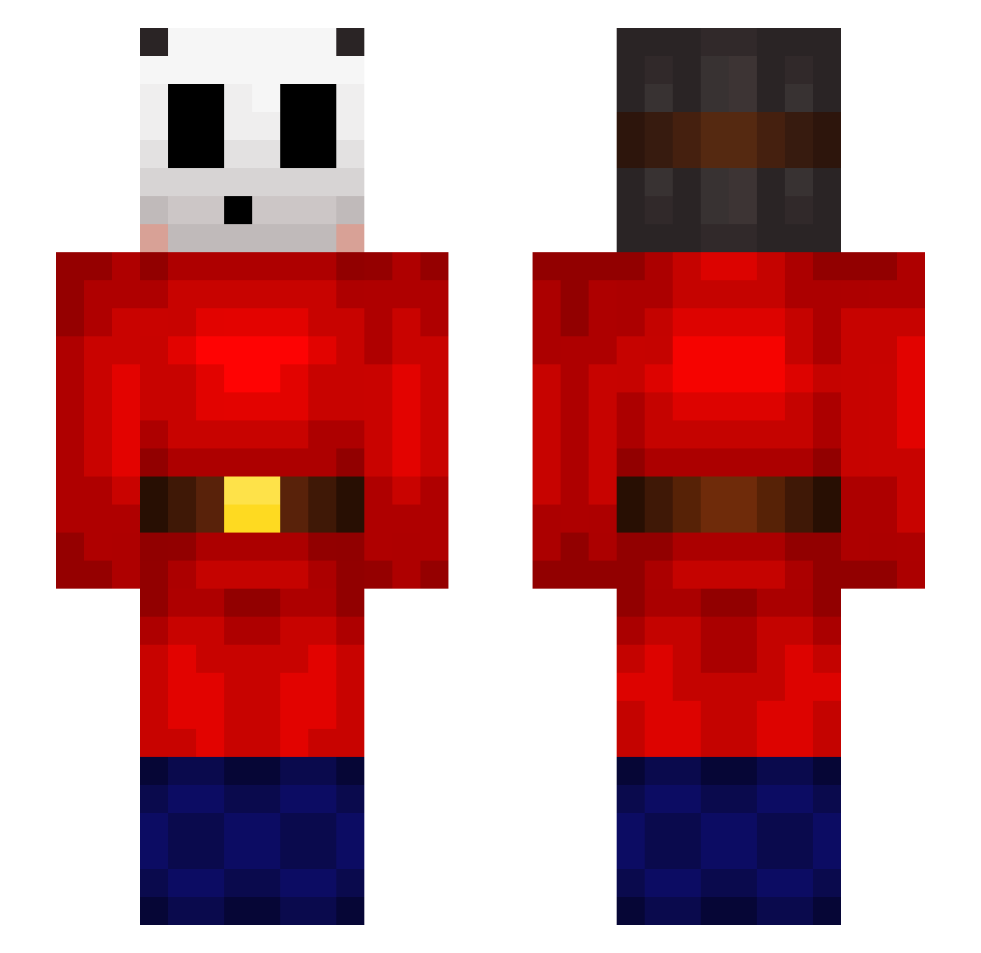 maurizzy Minecraft skin, front and back view