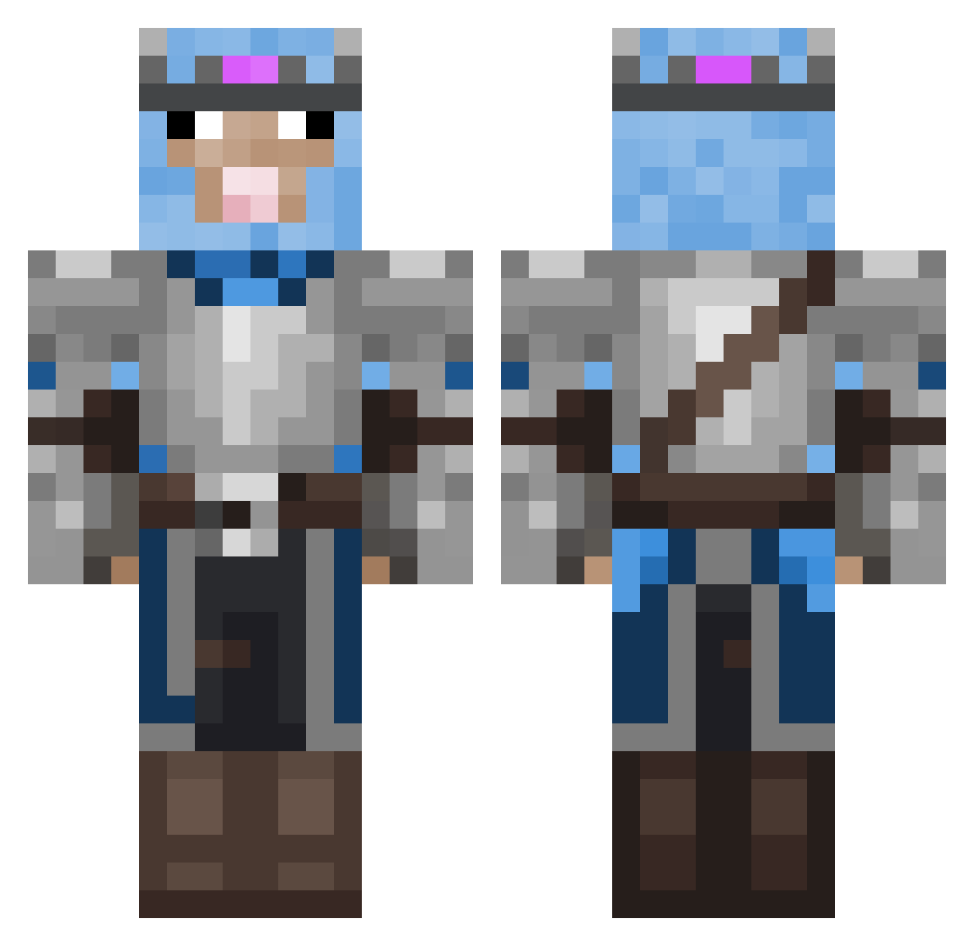 The_Bluesheep Minecraft skin, front and back view