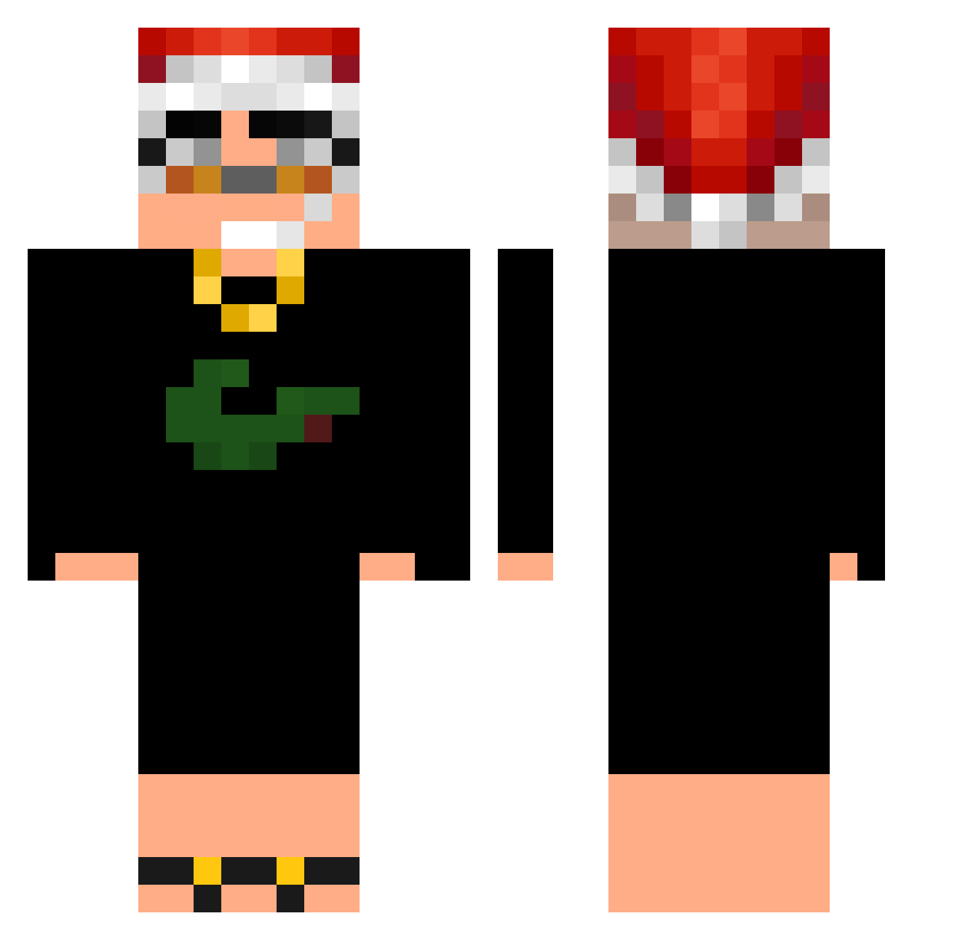 Karasunoo Minecraft skin, front and back view