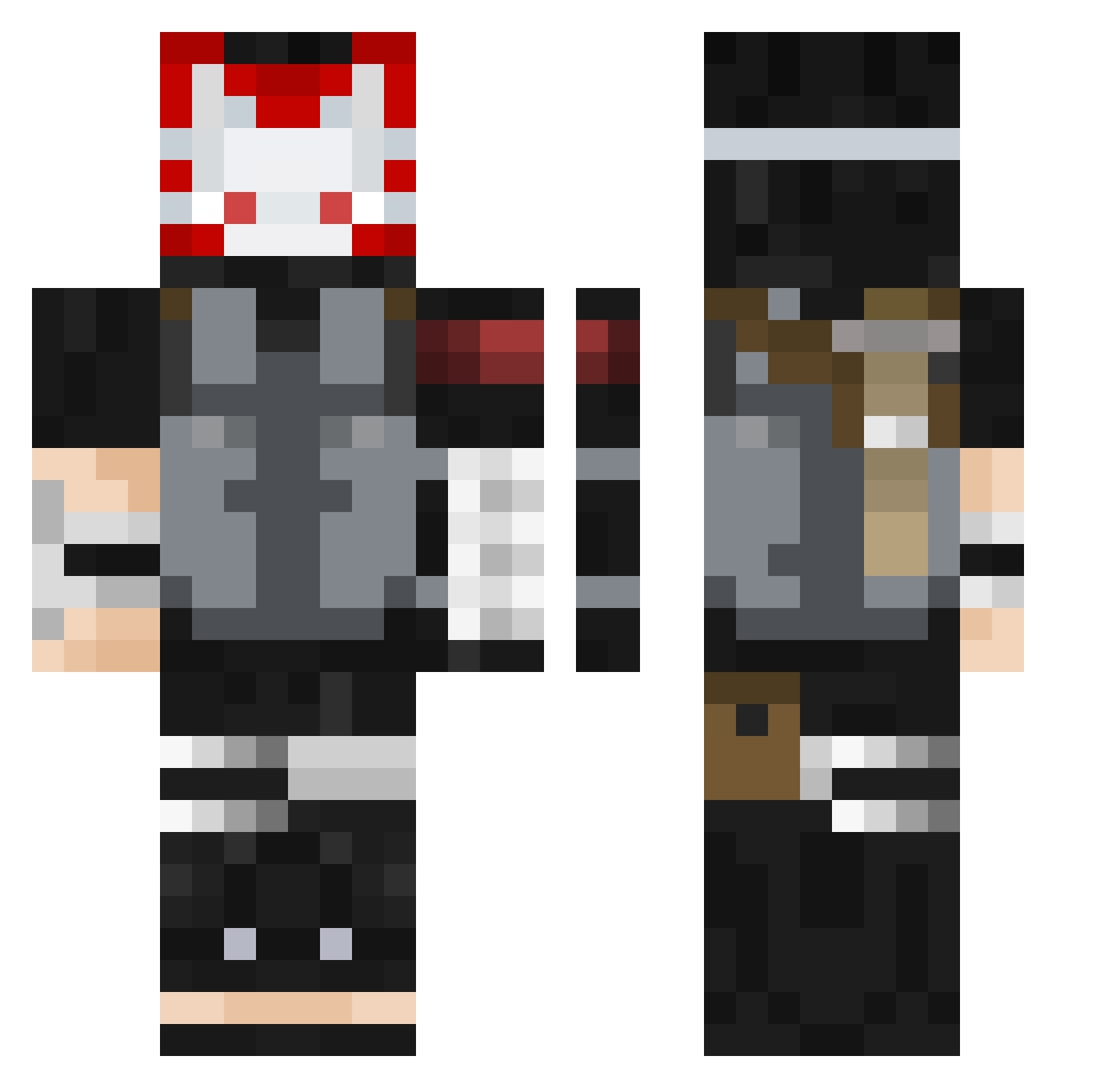 Pupperzz Minecraft skin, front and back view