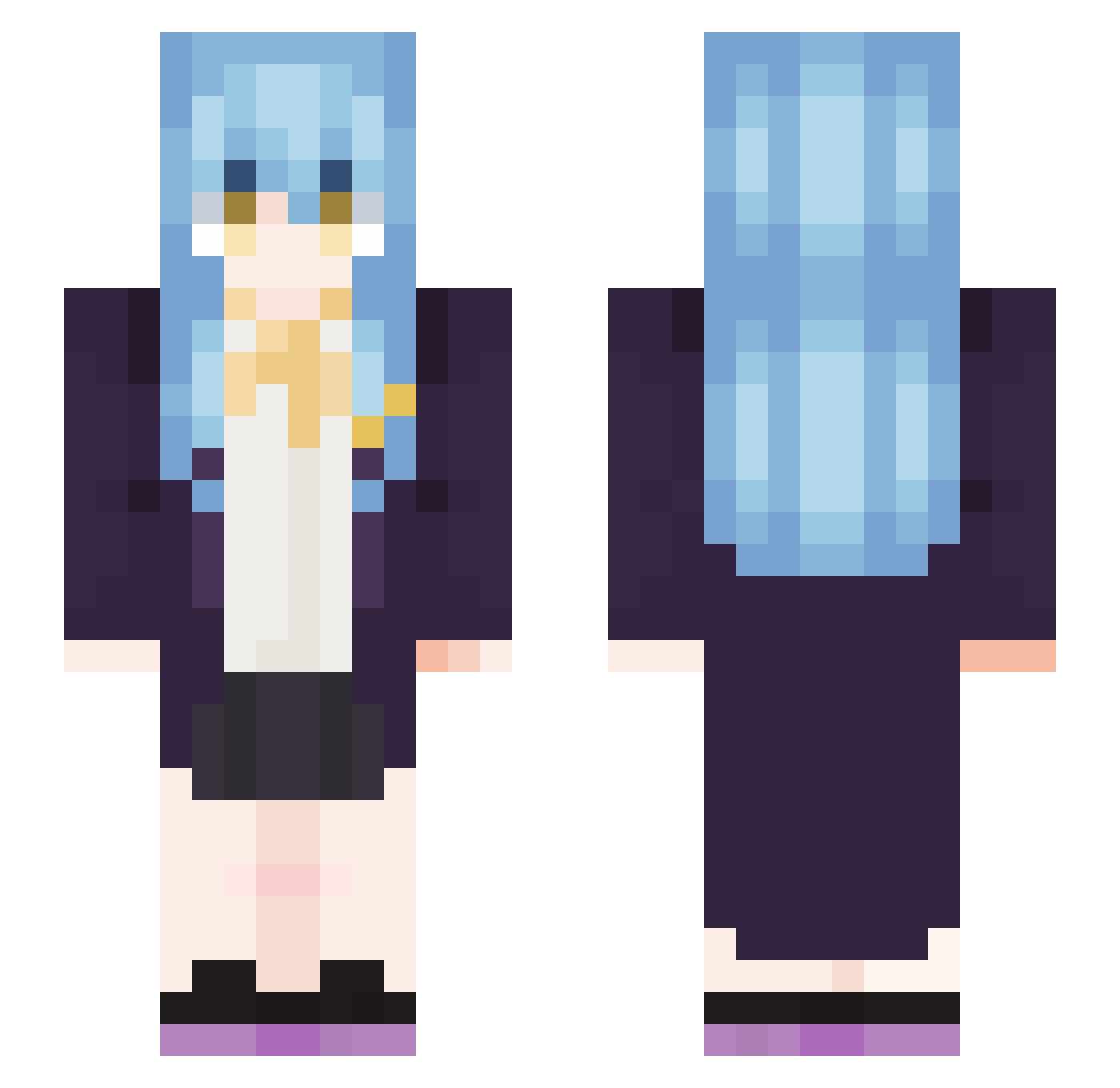 Chiefles Minecraft skin, front and back view