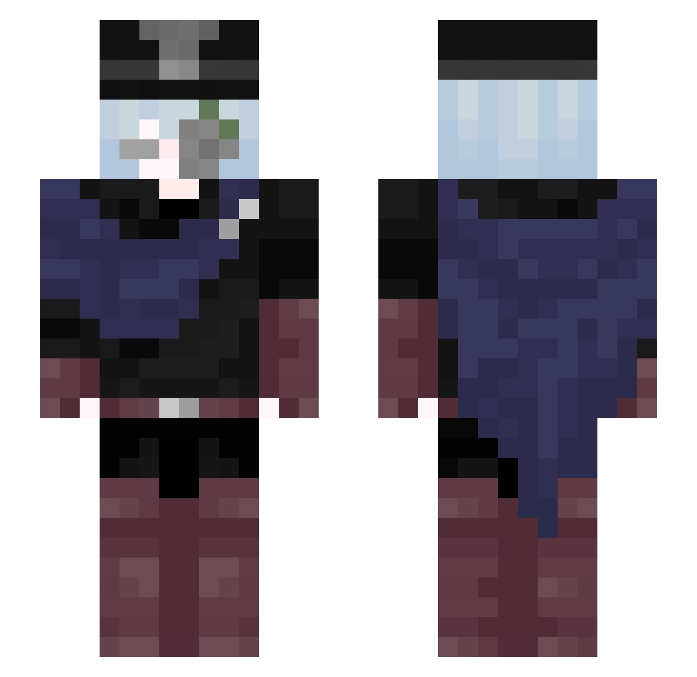 Snowykab_ Minecraft skin, front and back view