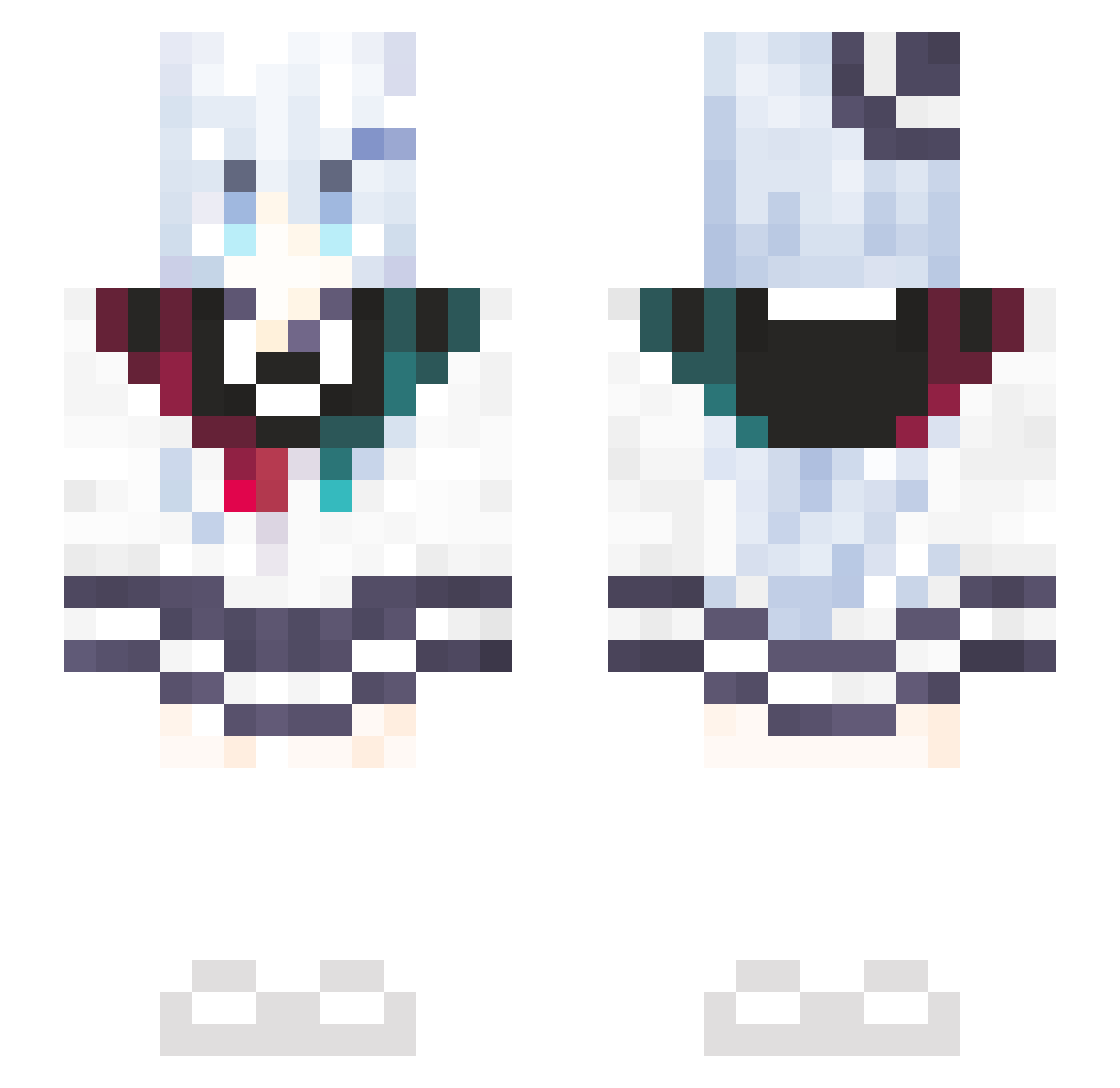 QAQ2000 Minecraft skin, front and back view