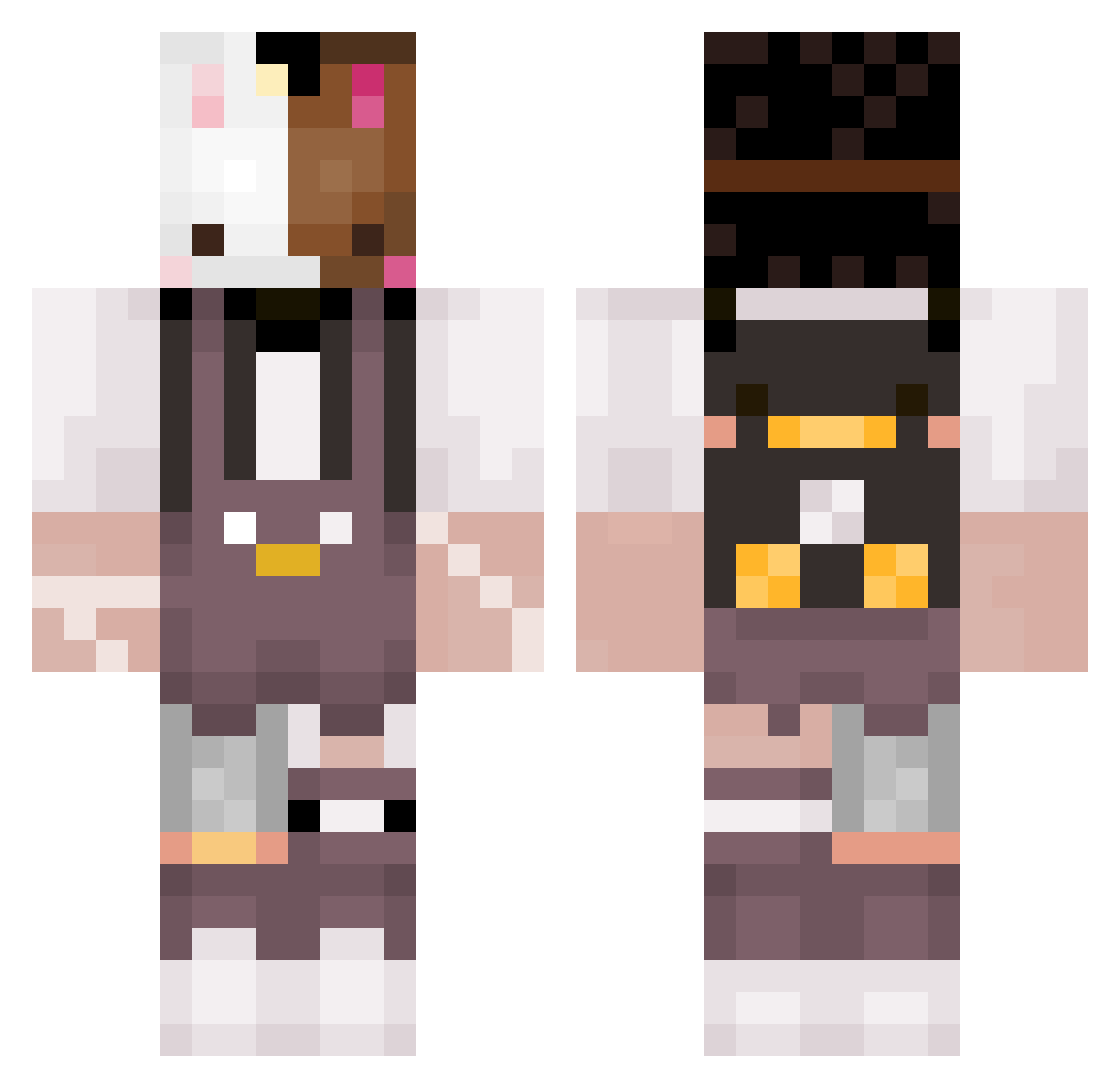 TheBlonde Minecraft skin, front and back view