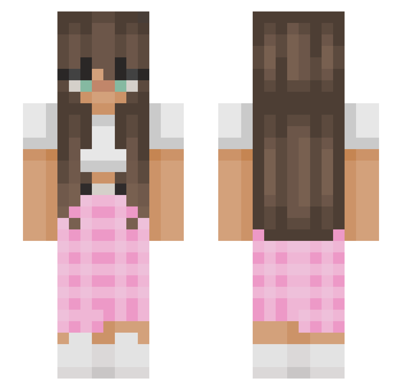 UwU2138 Minecraft skin, front and back view
