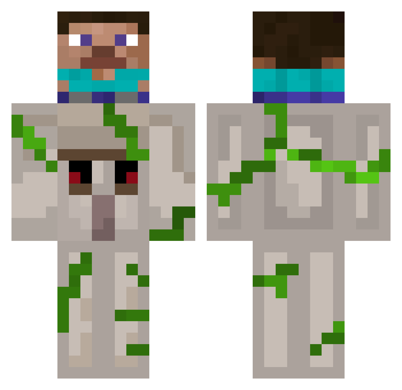 Iron_Golem_Mech Minecraft skin, front and back view