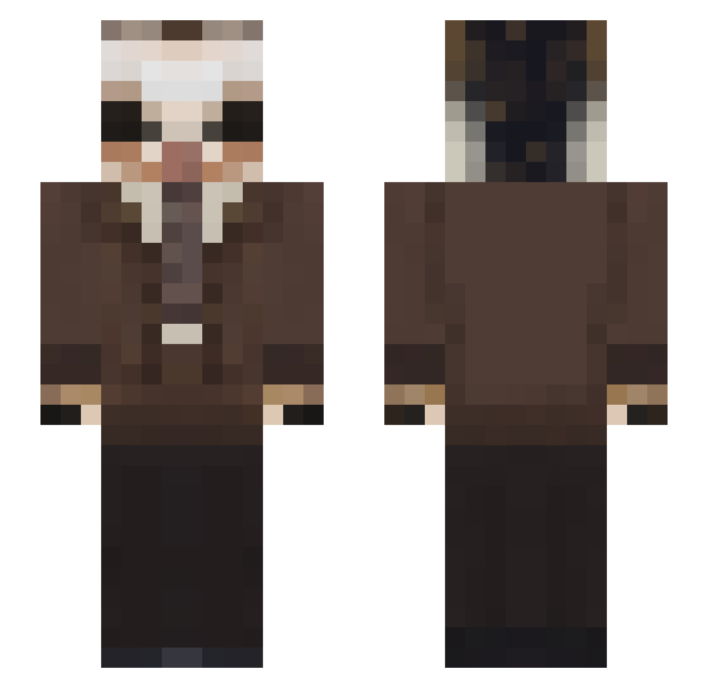 blablablablabla0 Minecraft skin, front and back view