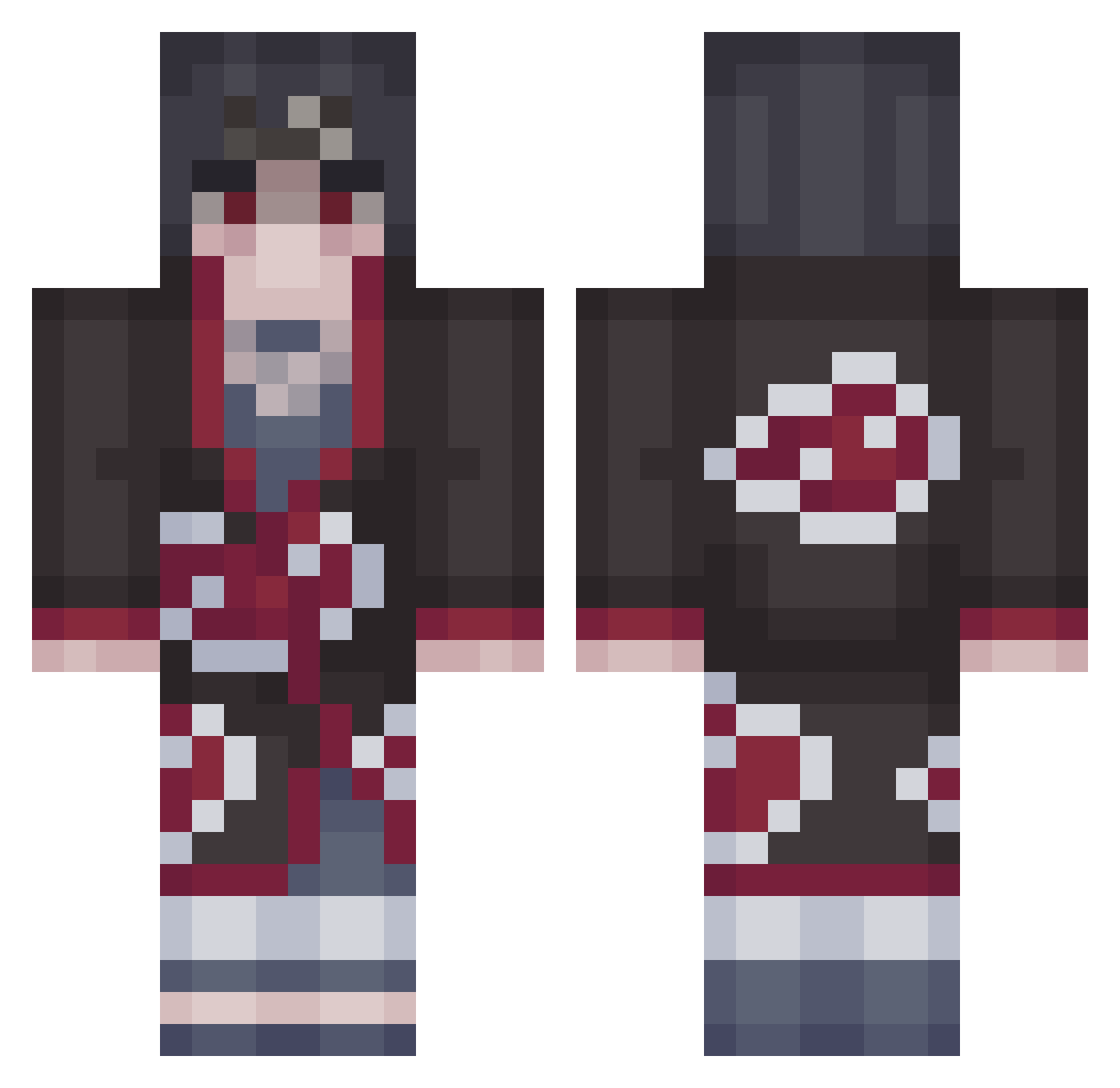 Zadorgue Minecraft skin, front and back view