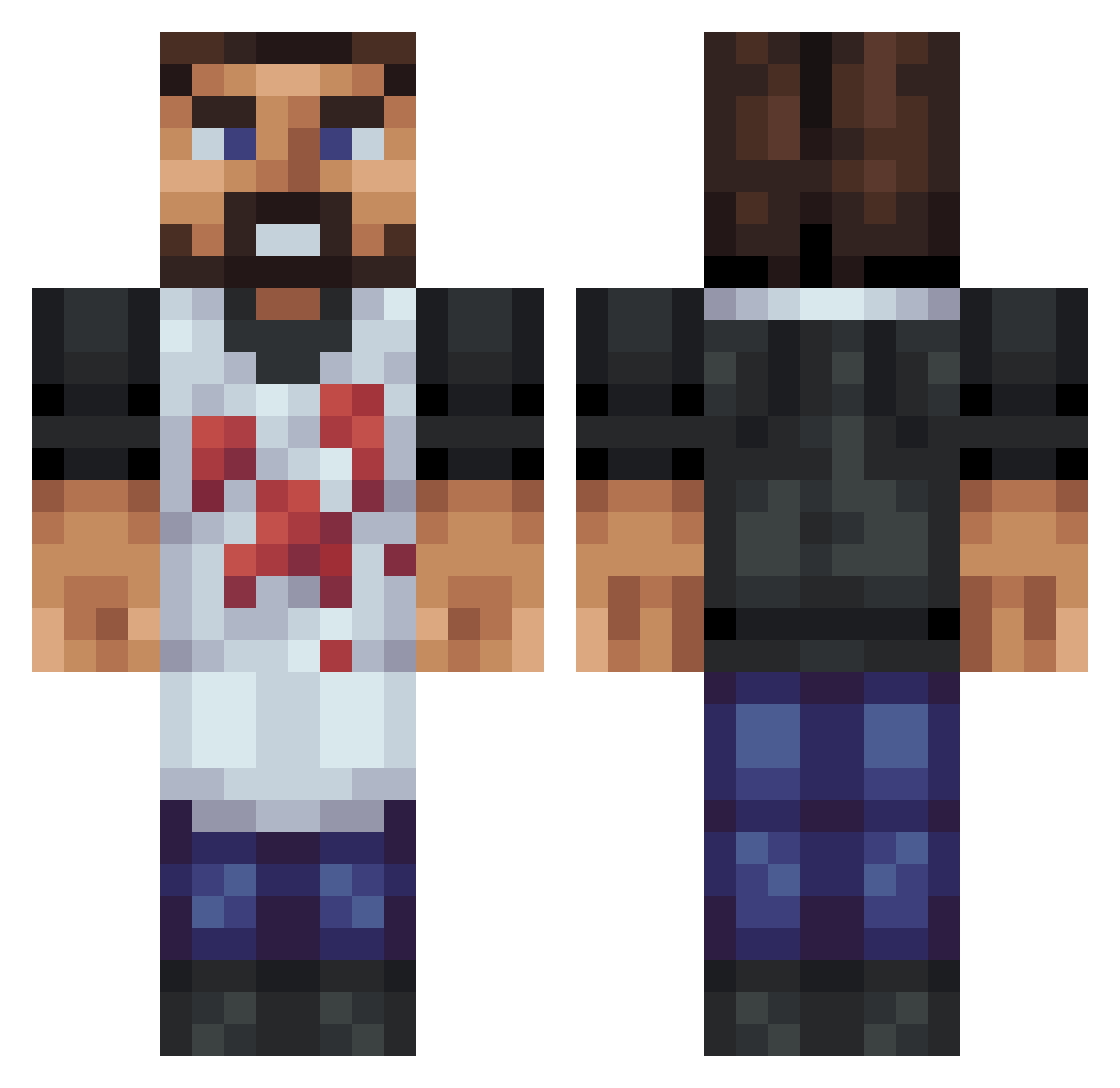 vxsya7uka Minecraft skin, front and back view