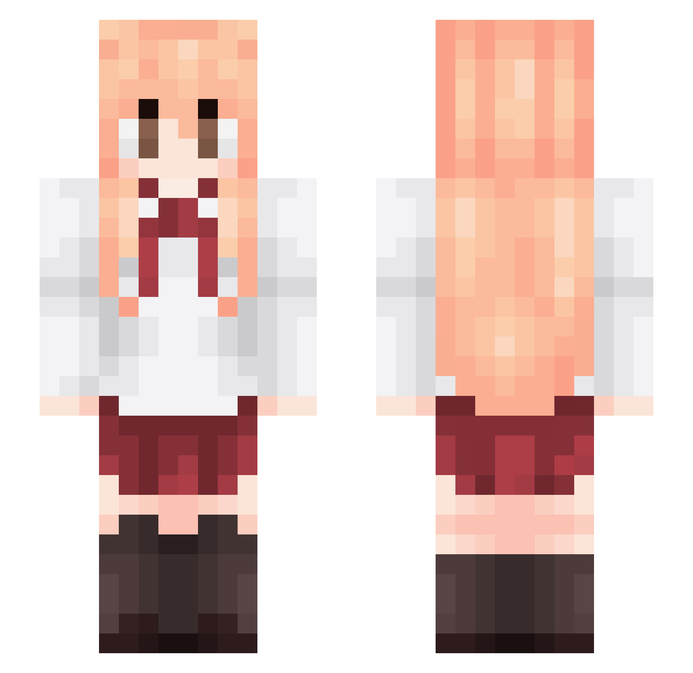 TruDmg Minecraft skin, front and back view