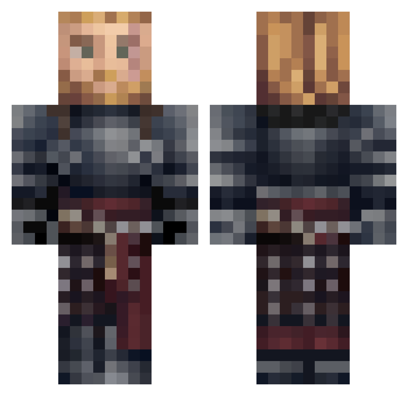 Georgeist_Saint Minecraft skin, front and back view