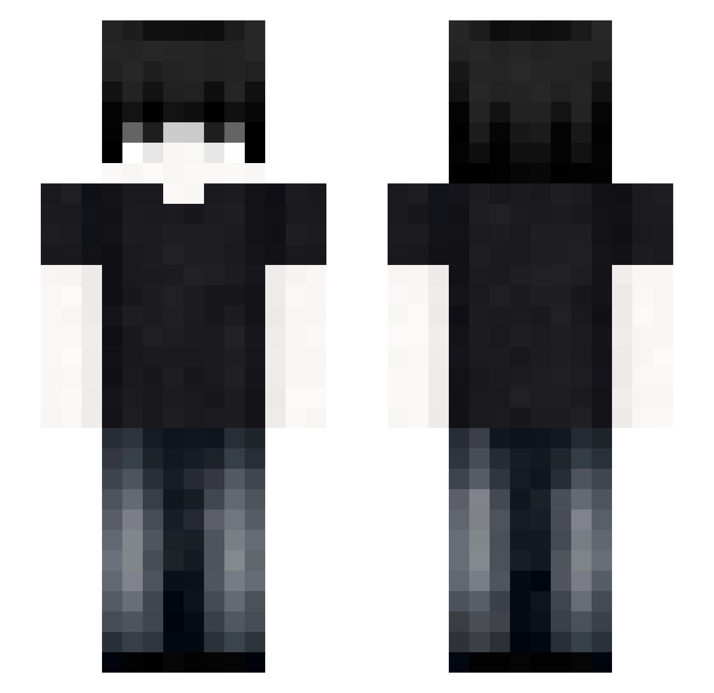 ZackryYt Minecraft skin, front and back view