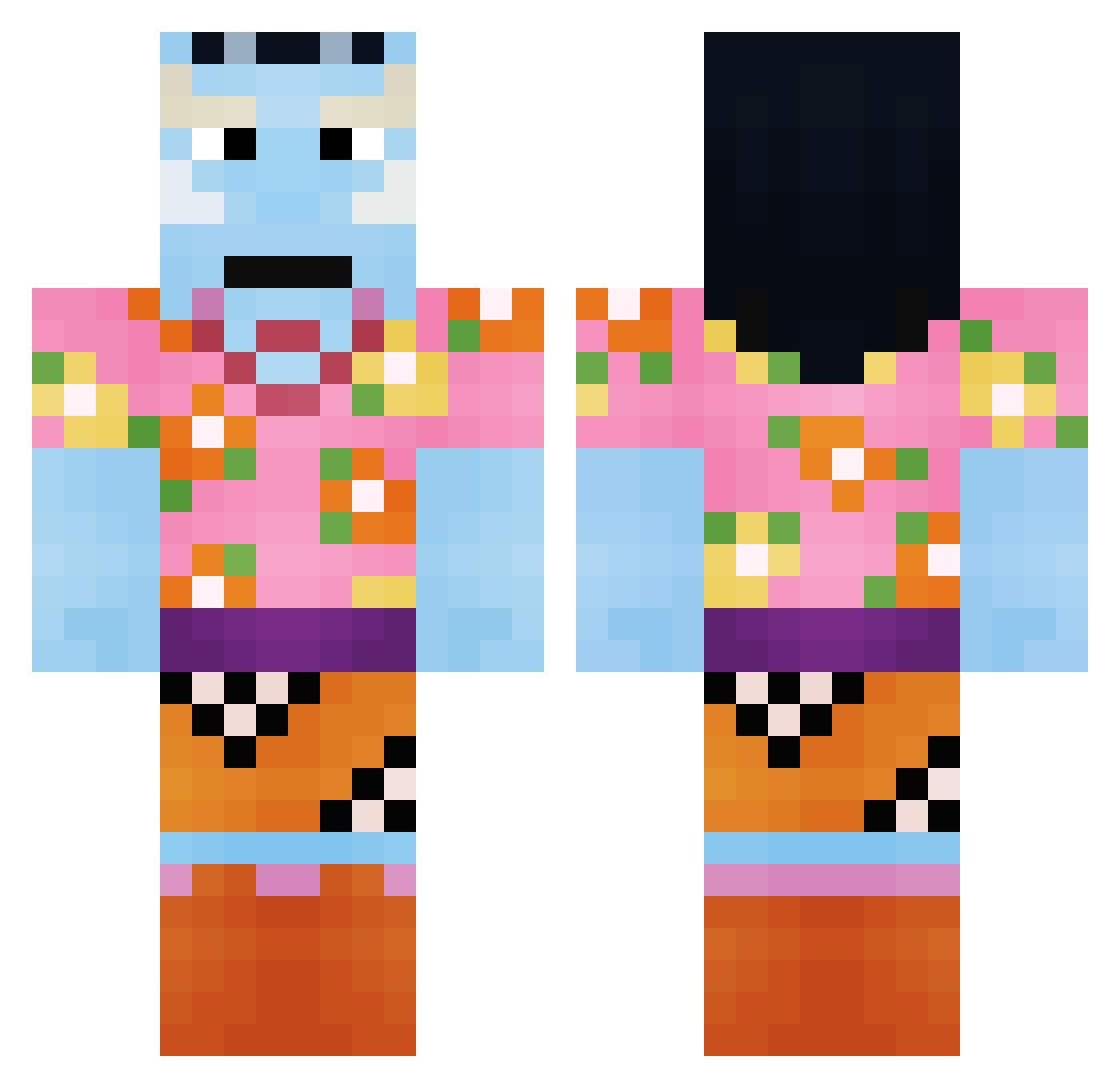 rieskoo Minecraft skin, front and back view
