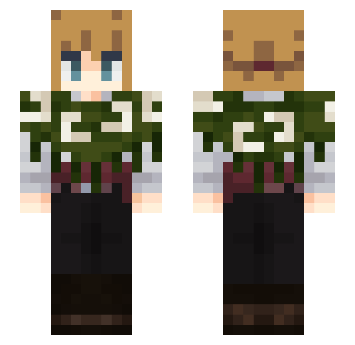Matowo Minecraft skin, front and back view